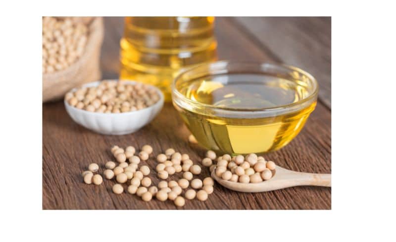 soybeans with soybean oil in a bowl
